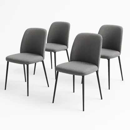 Tuolisetit 4 kpl Ruokatuolit Kangasverhoiltu Metallijalat Harmaa 45x53x85cm