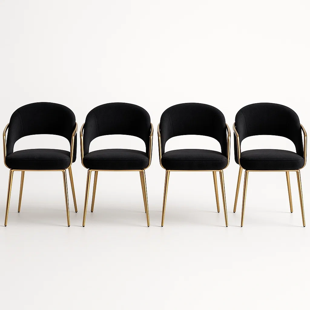 Tuolisetit 4 Kappaletta Mustia Tuolipakettia Metallijaloilla