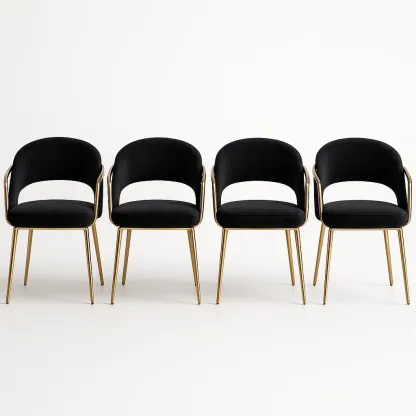 Tuolisetit 4 Kappaletta Mustia Tuolipakettia Metallijaloilla