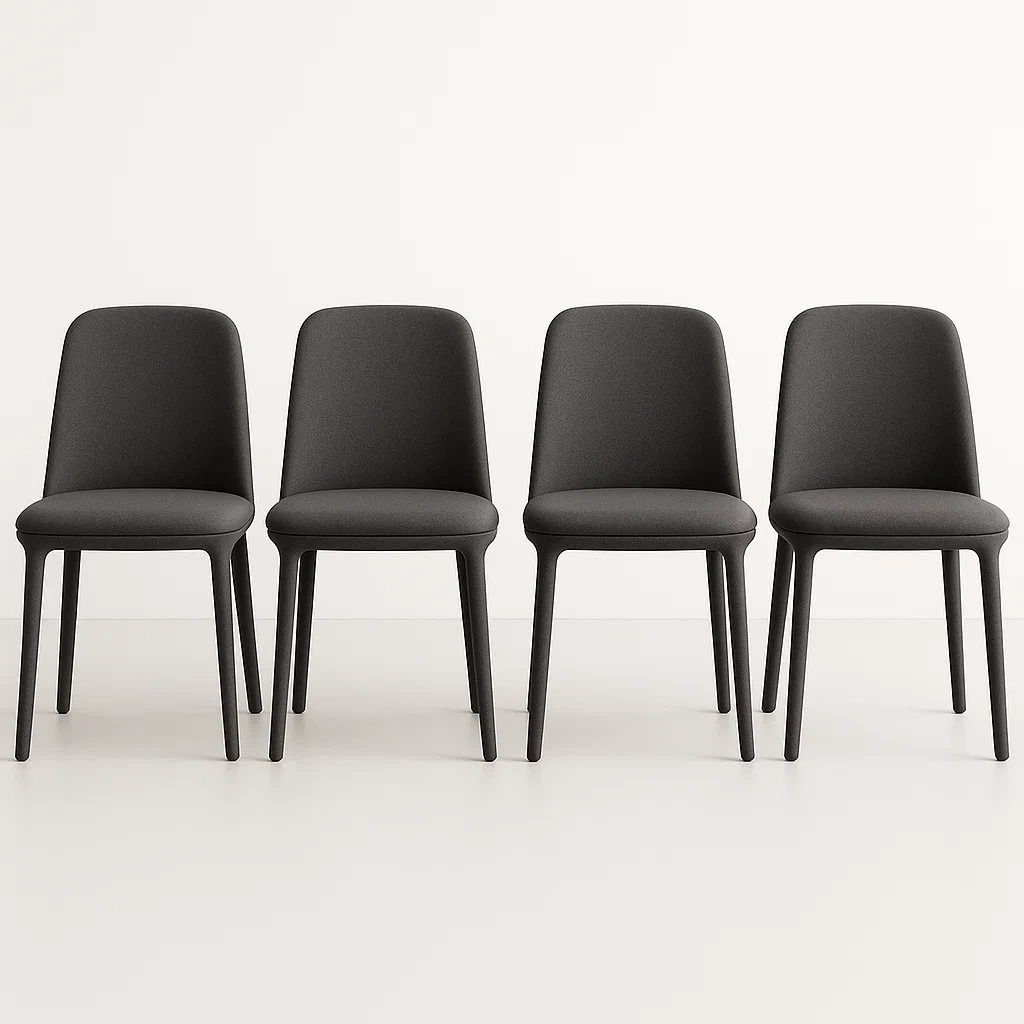 Tuolisetit Ruokatuolit 4 kpl Kangasverhoilu Istuinkorkeus 45 cm Tumma Harmaa