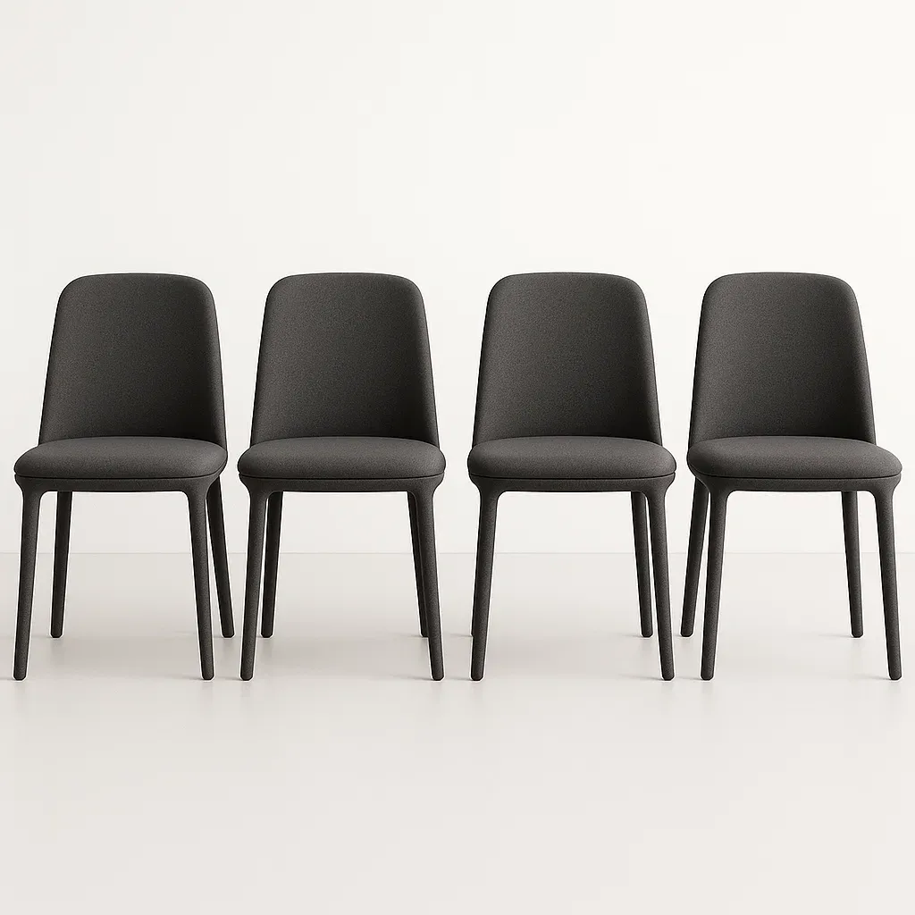 Tuolisetit Ruokatuolit 4 kpl Kangasverhoilu Istuinkorkeus 45 cm Tumma Harmaa