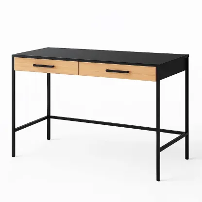 Toimistopöytä Säilytyslaatikollinen Musta MDF 120x60x75 cm