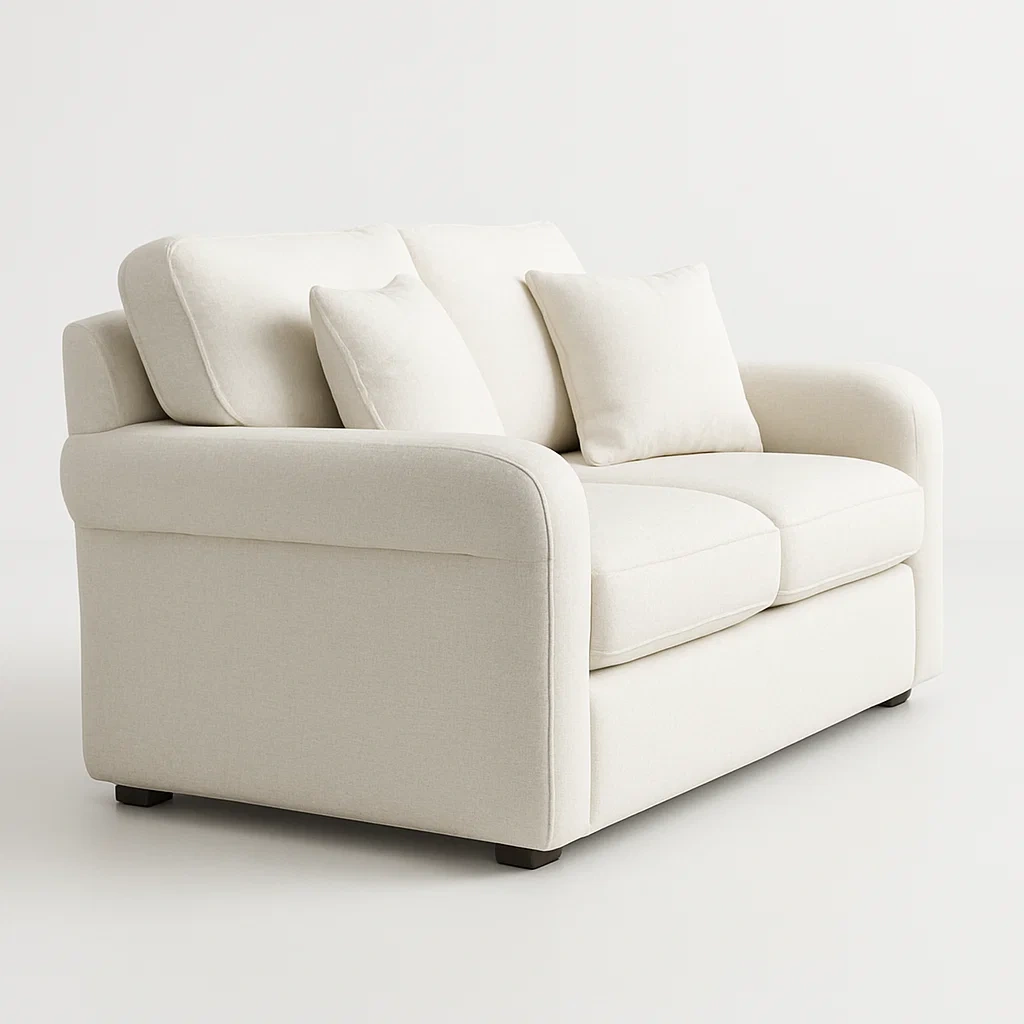 2-istuttava sohva kermanvärinen 100 polyesteri 150 cm