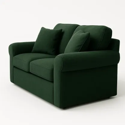 2-istuttava sohva puuvillakangas syvävihreä 150x90x85 cm