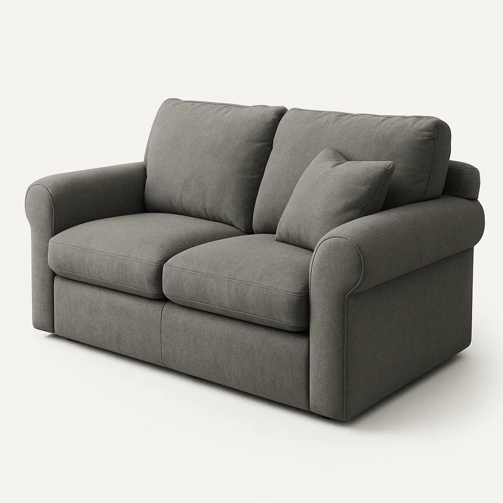 2-istuttava sohva harmaa pellavakangasta 180x90x85 cm