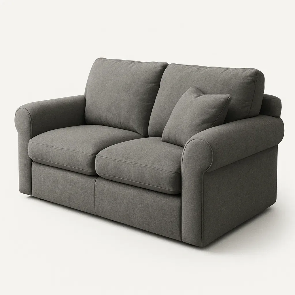 2-istuttava sohva harmaa pellavakangasta 180x90x85 cm