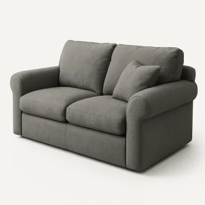 2-istuttava sohva harmaa pellavakangasta 180x90x85 cm