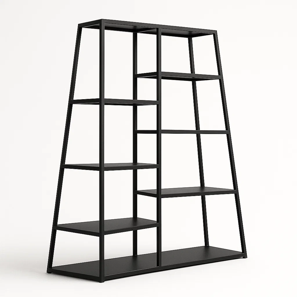 Hylly metallinen musta teräs 180x120x35 cm