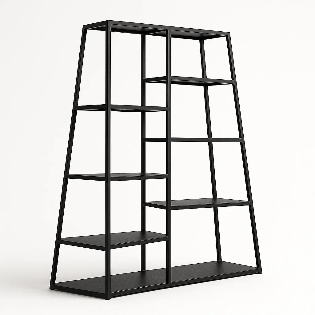 Hylly metallinen musta teräs 180x120x35 cm