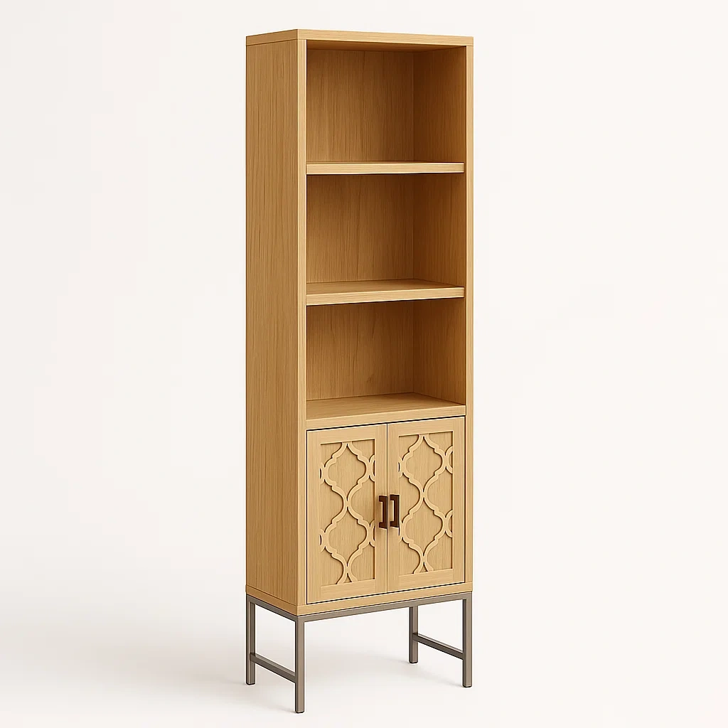 Kirjahylly puinen kaappi ovilla 200x60x30 cm