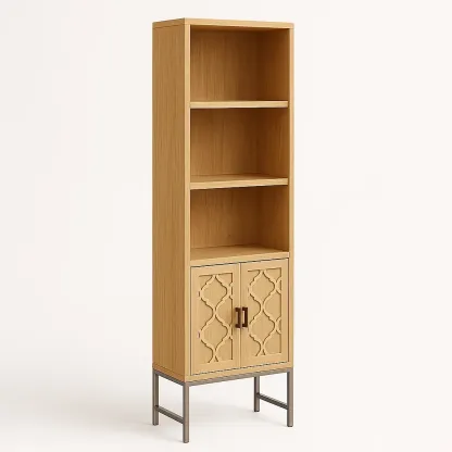 Kirjahylly puinen kaappi ovilla 200x60x30 cm