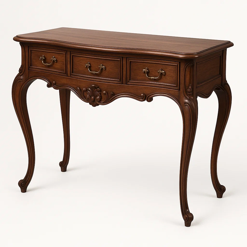 Konsolipöytä klassinen laatikoilla leppäpuu ruskea 120x60x80 cm