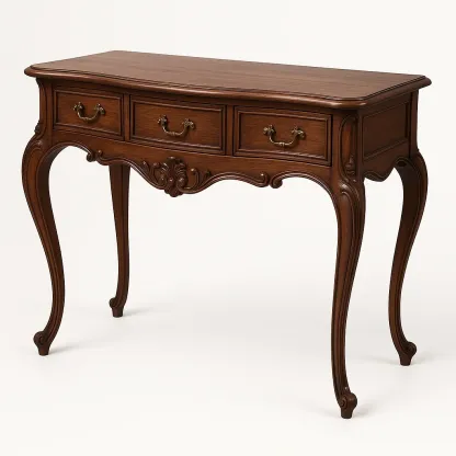 Konsolipöytä klassinen laatikoilla leppäpuu ruskea 120x60x80 cm