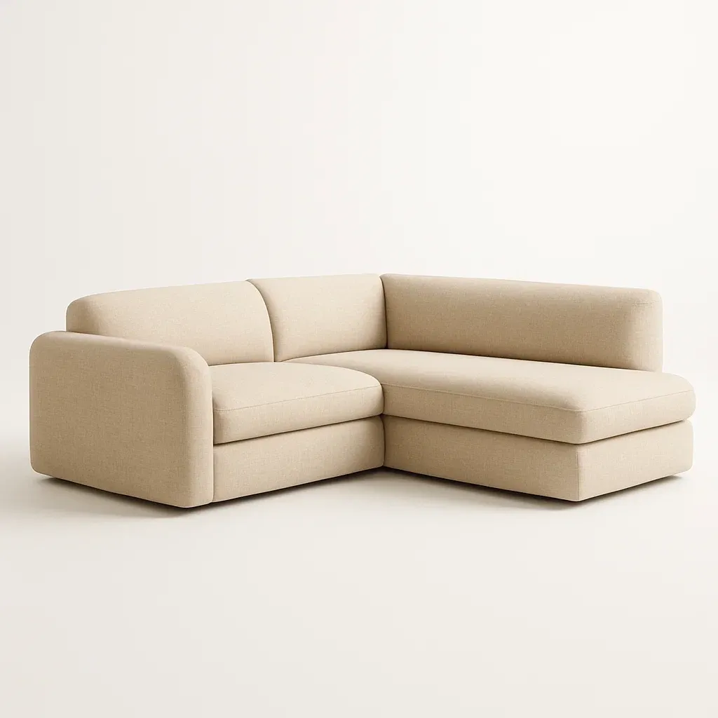 Kulmasohva Pellavasekoitekangas Beige 230x150x80 cm