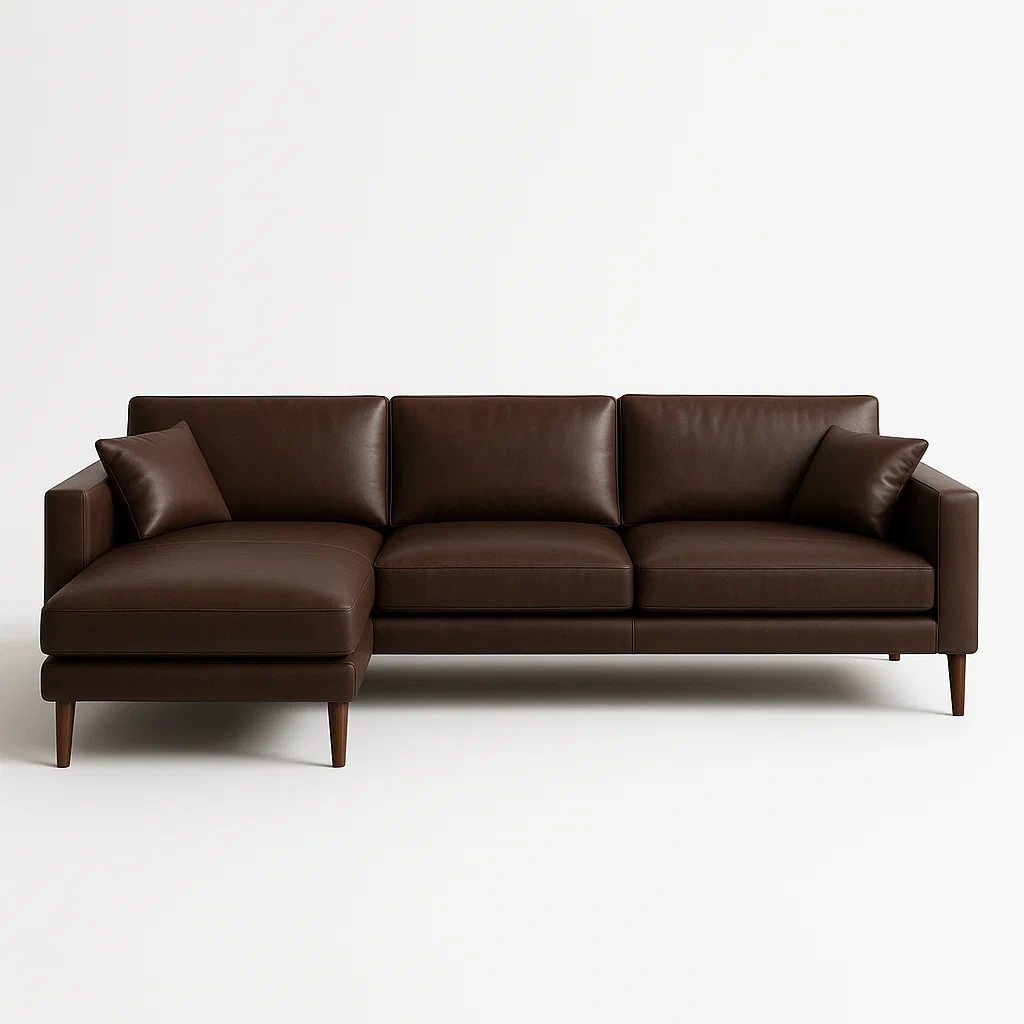 Kulmasohva Nahka Ruskea 3-istuttava Chaise Longue 270 cm