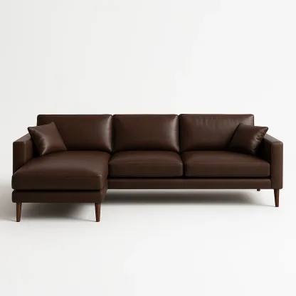 Kulmasohva Nahka Ruskea 3-istuttava Chaise Longue 270 cm