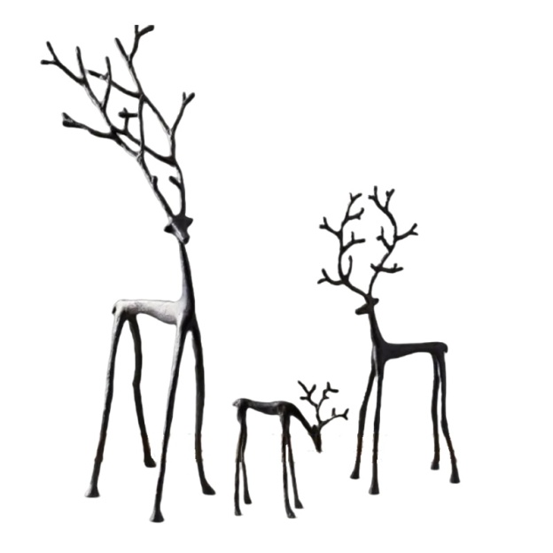 Black Reindeer Statues-Christmas Decorations