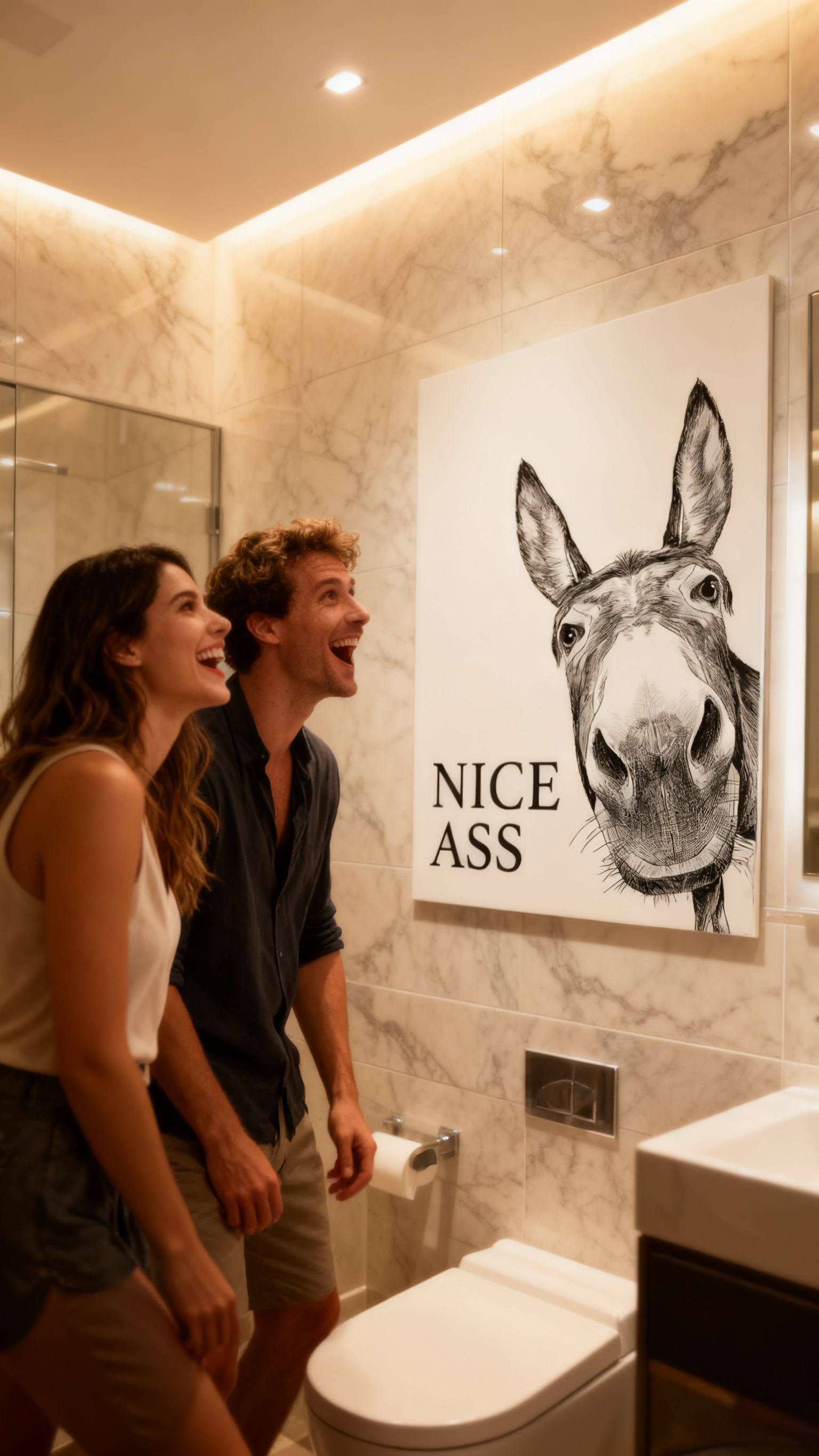 Fun bathroom wall art - Donkey pattern