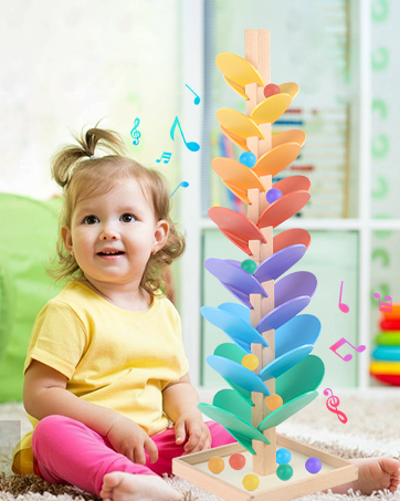 Wooden Marble Run Music Tree