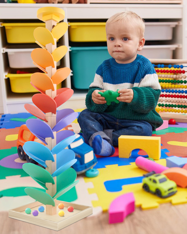Wooden Marble Run Music Tree