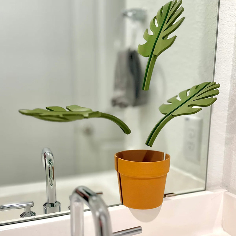 Monstera Plant Bathroom Storage Shelf