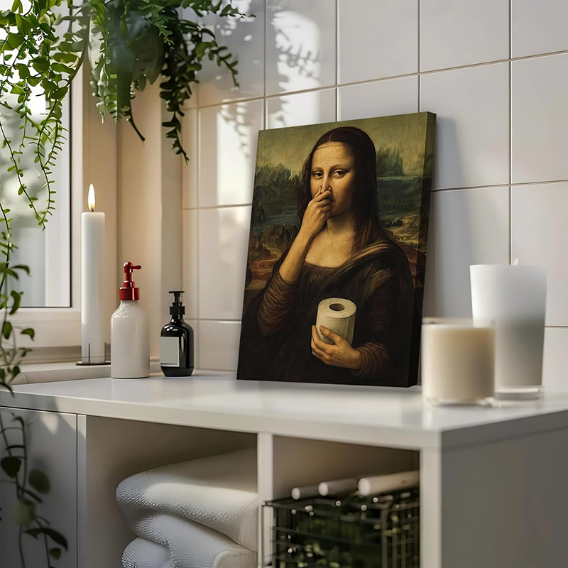 Fun bathroom canvas wall art