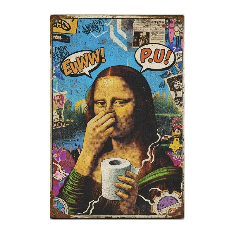 Fun, Retro Bathroom Wall Decor