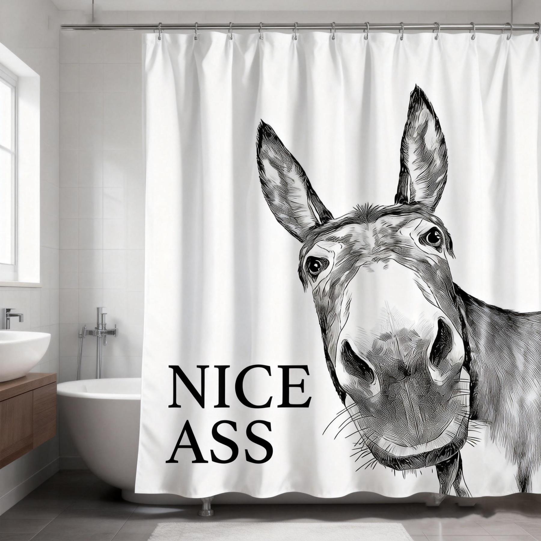 Funny Donkey Shower Curtain