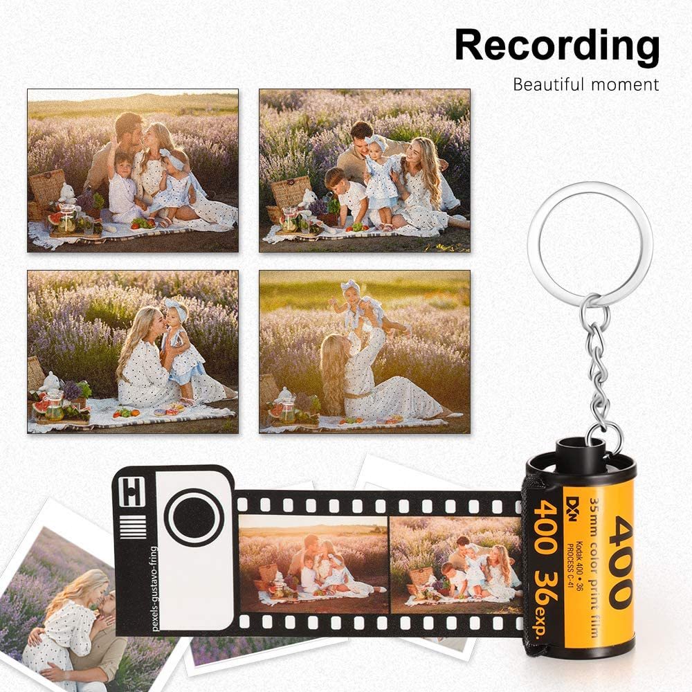 Personalized Photos Film Roll Keychain