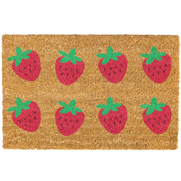 Strawberries Fuck Off Doormat 