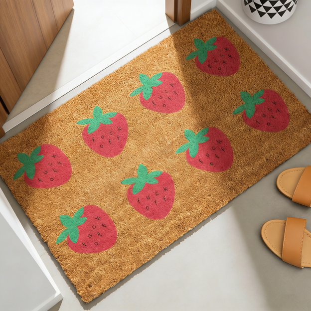 Strawberries Fuck Off Doormat 