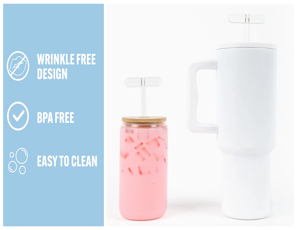 Wrinkle-resistant glass straw