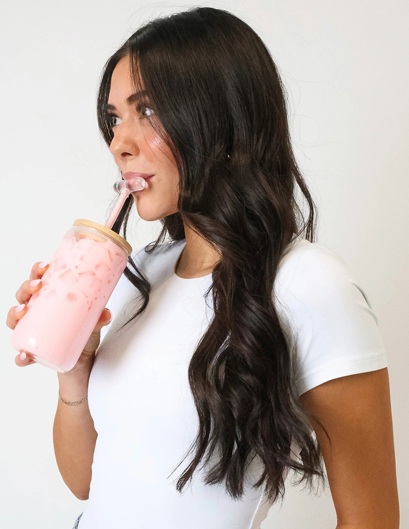 Wrinkle-resistant glass straw