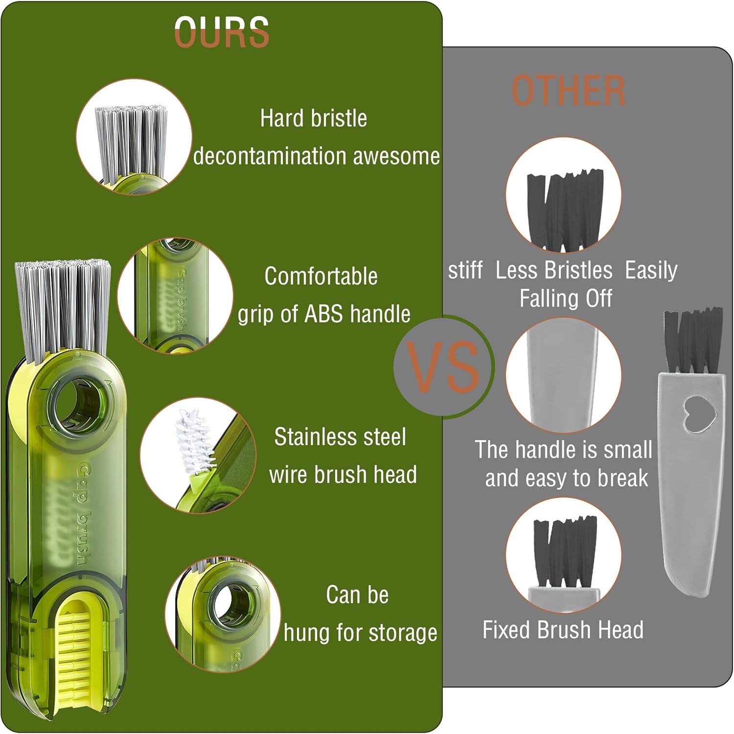 Multipurpose 3 in 1 Bottle Gap Cleaner Brush