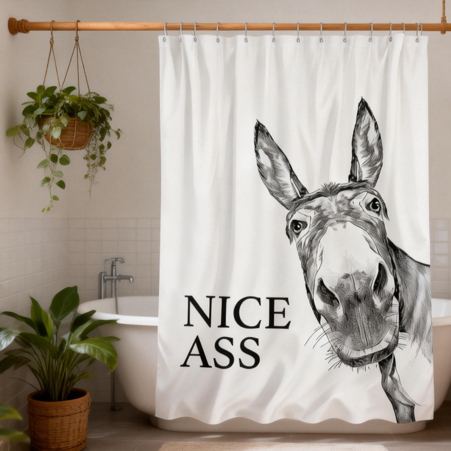 Funny Donkey Shower Curtain