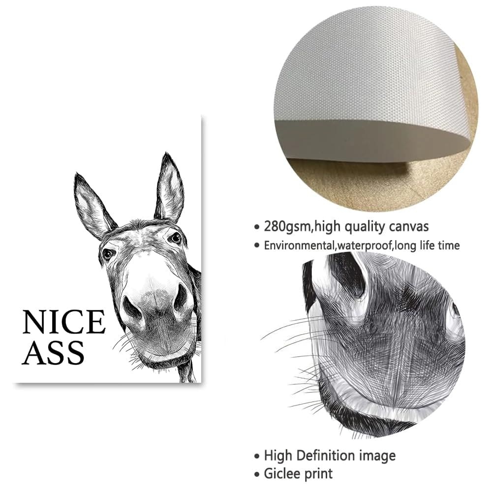 Fun bathroom wall art - Donkey pattern