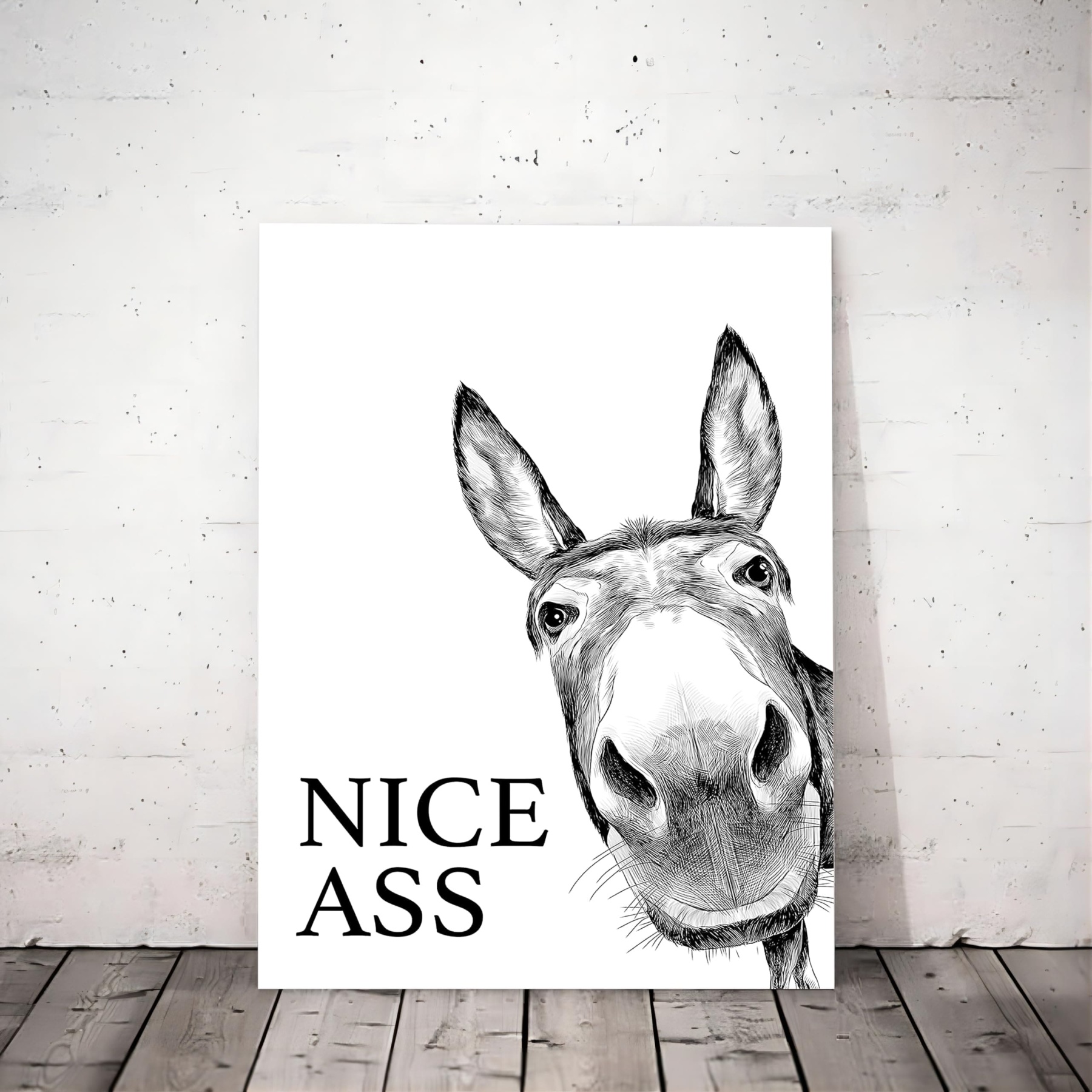 Fun bathroom wall art - Donkey pattern