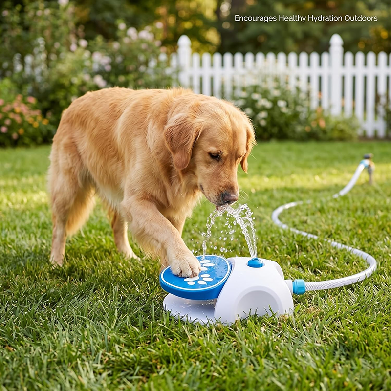 Outdoor Foot-Activated Dog Water Sprinkler