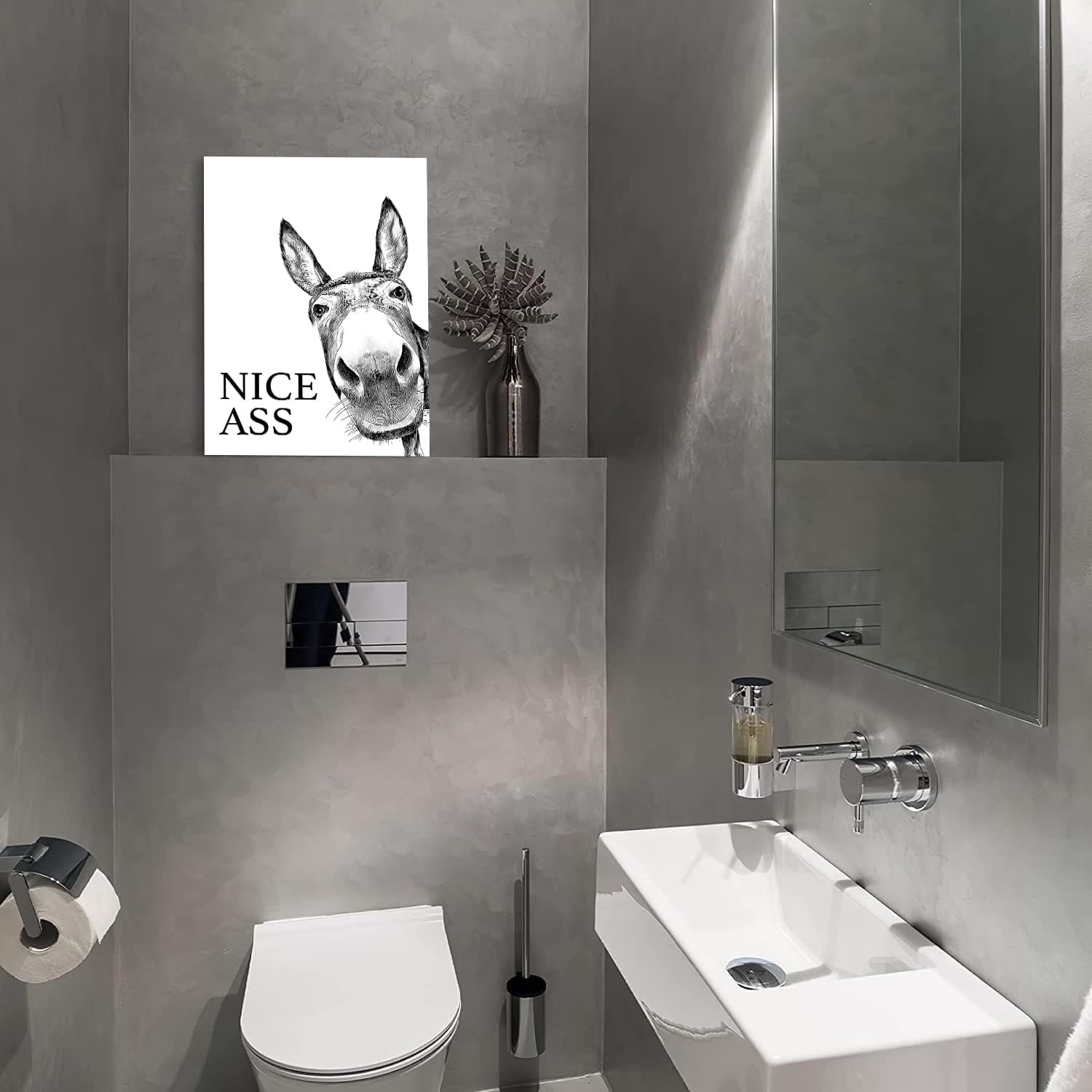 Fun bathroom wall art - Donkey pattern