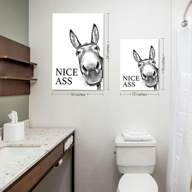 Fun bathroom wall art - Donkey pattern