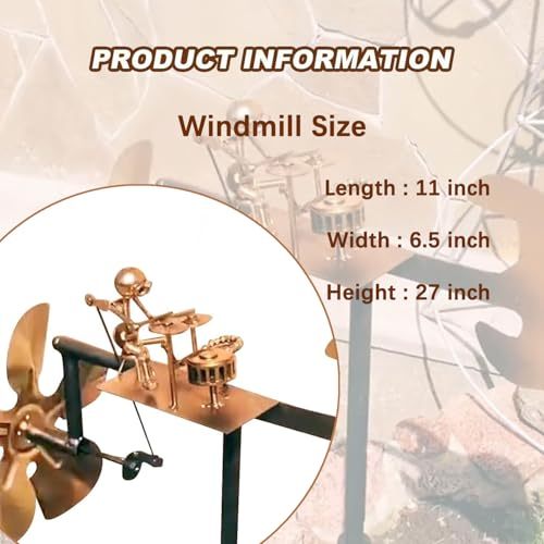 Handmade Metal Drummer Windmill
