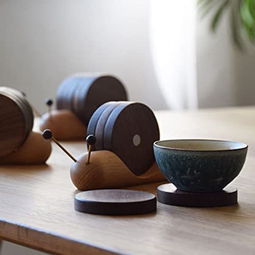 Snail Shape - Solid Wood Coaster Set