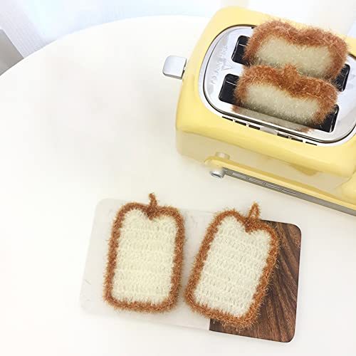 5PCs Cute toast-shaped dishwashing sponge