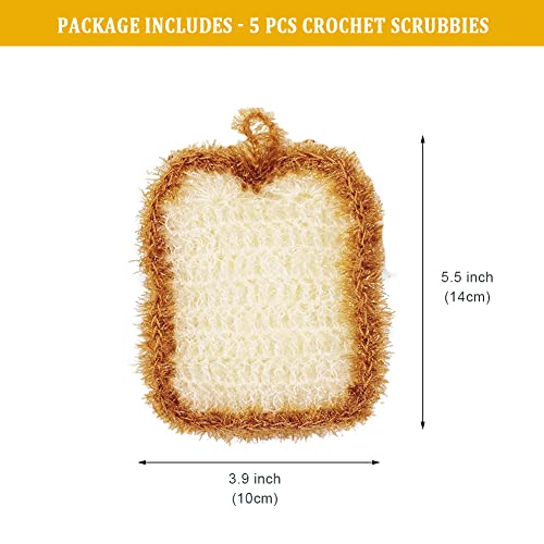 5PCs Cute toast-shaped dishwashing sponge