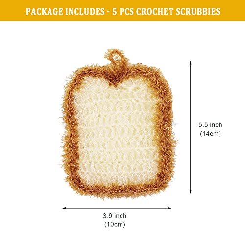 5PCs Cute toast-shaped dishwashing sponge