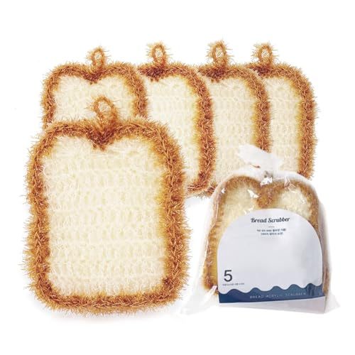 5PCs Cute toast-shaped dishwashing sponge