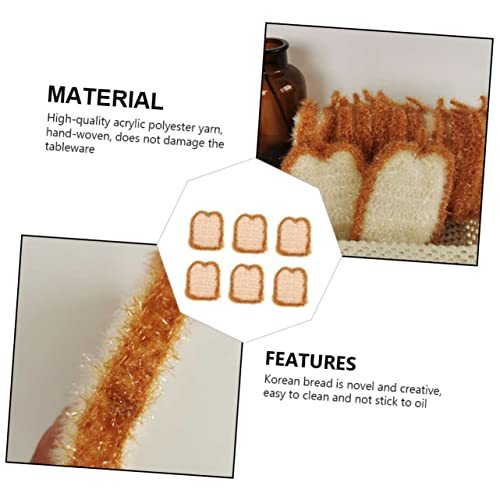 5PCs Cute toast-shaped dishwashing sponge