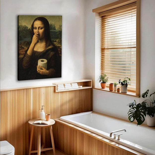 Fun bathroom canvas wall art