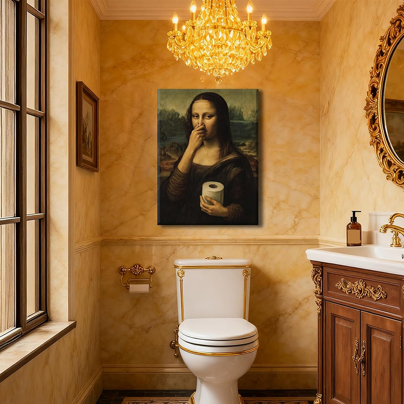 Fun bathroom canvas wall art