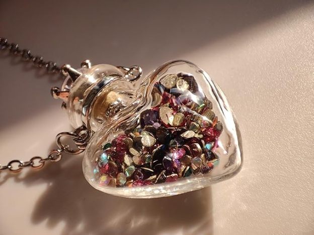 Clear Heart Perfume Bottle Necklaces